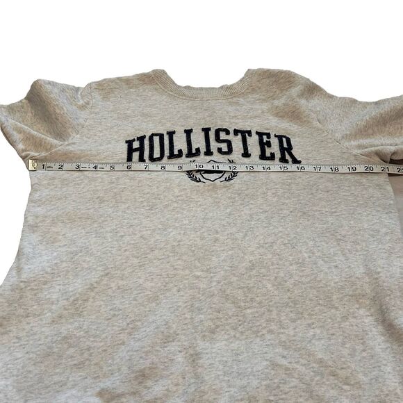 Hollister Sweatshirt Womens M Pullover Crewneck Spell Out Grey - Picture 5 of 9